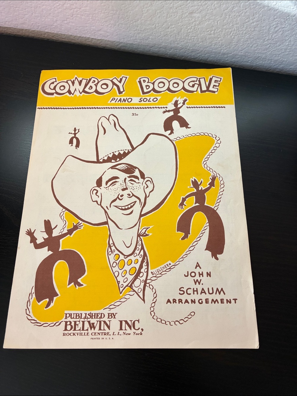 VTGCowboy Boogie Piano Solo Sheet Music - John W. Schaum Arrangement Yellow/Brow